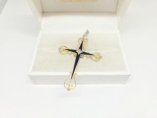 VINTAGE 80’ ΣΤΑΥΡΟΣ ΧΡΥΣΟΣ Κ18 ΜΕ ΔΙΑΜΑΝΤΙΑ 0,08ct A90546 ΤΙΜH 950 ΕΥΡΩ