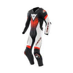ΔΕΡΜΑΤΙΝΗ ΟΛΟΣΩΜΗ ΔΙΑΤΡΗΤΗ ΑΓΩΝΙΣΤΙΚΗ ΦΟΡΜΑ LAGUNA SECA 6 1PC PERFORATED LEATHER SUIT BLACK/WHITE/RED-FLUO 15100061 | DAINESE
