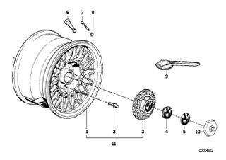 BMW E30 E36 Ε28 Ε34 Τάπα Κέντρου Ζάντας Καινούργια Γνήσια- 36132225190