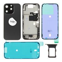 For iPhone/iPad (AP16P0024BPSP) Rear Cover (Pulled A) incl. small parts - Black, For iPhone 16 Pro
