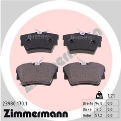 ZIMMERMANN ΔΙΣΚΟΦΡΕΝΑ RENAULT ZIMMERMANN 23980.170.1