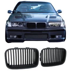 Καρδιές Μάσκας Για Bmw 3 E36 90-96 Μαύρο Ματ Με 12 Γραμμές 2 Τεμάχια