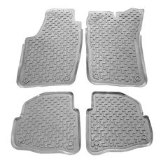 Πατάκια Σκαφάκια 3D Από Λάστιχο Για Skoda Fabia 2002- / 2007-2014 "Star Diamond" 4 Τεμάχια Γκρι