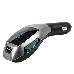 FM Transmitter X5 Με Bluetooth Microsd Και Οθόνη LCD 12 Volt Μαύρο/Ασημί 1 Τεμάχιο-thumb-3