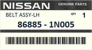 Ζώνη ασφαλείας οδηγού NISSAN ALMERA N15 3ΠΟΡΤΟ 1996-1998 ENGINE ΜΑΥΡΟ ΧΡΩΜΑ #868851N005