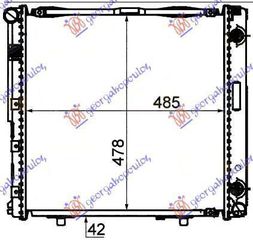Ψυγείο Νερού 2.0-2.3 Βενζίνη (Με/Χωρίς A/C) (Μηχανικό/Αυτόματο Σασμάν) (49x49) (Mahle Behr Premium Line) Mercedes-Benz 124 (W124) 1985-1992