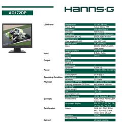 Tv monitor HANNS G AD172DP