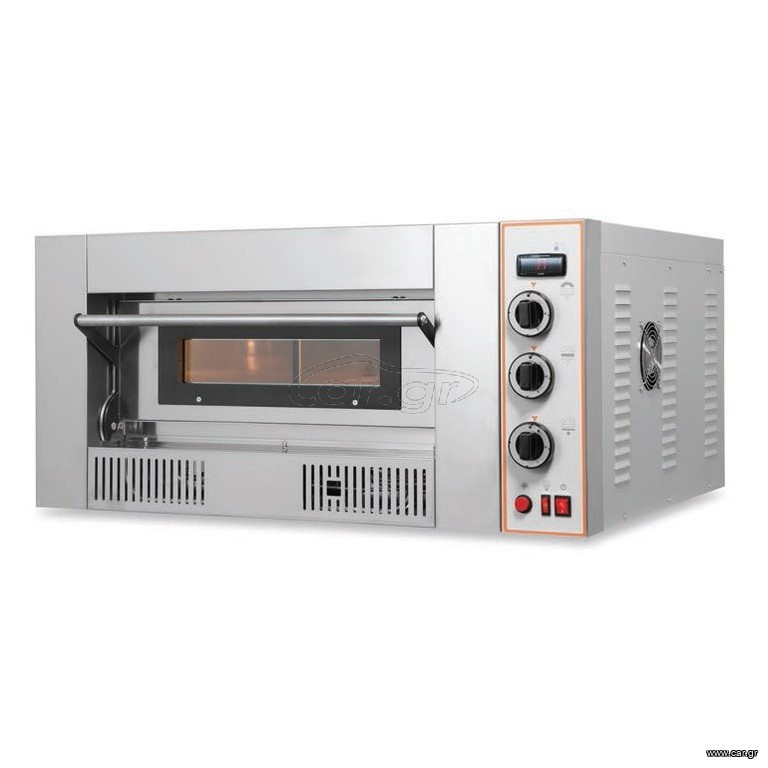 Φούρνος πίτσας μονός υγραερίου. Θερμοκρασία: 450°C. Χωρ/τα: 4 η 6 η 9 πίτσες Ø30cm. Ιταλίας. Διαστάσεις   ??x84x47,5