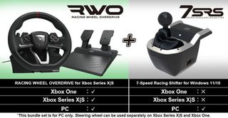 HORI - Racing Wheel Overdrive + 7-Speed Racing Shifter Bundle For PC (Windows 11/10) / Xbox Series X