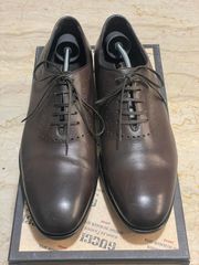 DOUCAL'S Ιταλικά ανδρικά δετά δερμάτινα μοκασίνια με λεπτά κορδόνια σε σκούρο καφέ χρώμα,νούμερο 42.