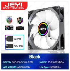 JEYI 120mm ARGB Cooling Fan AURA Ultra Silent Heatsink with 4PIN PWM and 5V 3PIN ARGB (ΣΦΡΑΓΙΣΜΕΝΟ)