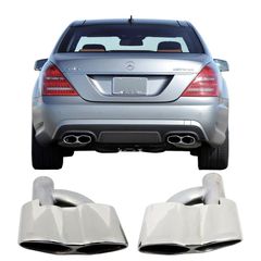 Μπούκες Εξάτμισης Για Mercedes-Benz S-Class W221 06-13 Amg Look 2x2 Oval