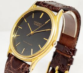Vintage ORIENT C75975-32 JAPAN ΕΠΙΧΡΥΣΟ ΓΥΝΑΙΚΕΙΟ ΡΟΛΟΙ QUARTZ A9086 ΤΙΜΗ 180 ΕΥΡΩ