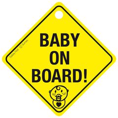 Σήμα "Baby On Board" Πλέξιγκλας Με Βεντούζα Κίτρινο 12.5cm x 12.5cm ΒΑΒΥUUΚ 1 Τεμάχιο