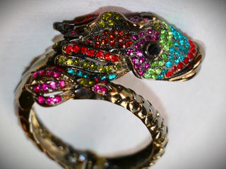 Βραχιόλι Fish Queen Αντίκ με multicolor ζιρκόνια, χειροποίητο, συλλεκτικό, από κλείσιμο καταστήματος RQ016