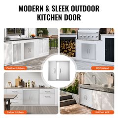 VEVOR 660x609 mm BBQ Island Access Πόρτα Εξωτερική Πόρτα Κουζίνας από ανοξείδωτο χάλυβα-thumb-5