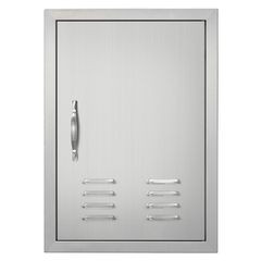 VEVOR BBQ Access Door, 610x431 mm Μονή εξωτερική πόρτα κουζίνας, ανοξείδωτη χωνευτή πόρτα, επιτοίχια κατακόρυφη πόρτα με λαβή, αεραγωγούς και γάντζο, για BBQ Island, Ψητοπωλείο, Εξωτερικό ντουλάπι