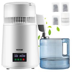 VEVOR 4L Water Distiller 1L/H Αποσταγμένου νερού Οθόνη χρονισμού & θερμοκρασίας Λευκό