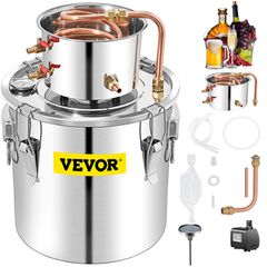 VEVOR Alcohol Still, 50L από ανοξείδωτο ατσάλι Νερό Οινοπνευματοποιητής Distiller με Συμπυκνωτή, 13,2Gal Boiler Οινοπαραγωγής με Χάλκινο σωλήνα, Home Brewing Kit με ενσωματωμένο θερμόμετρο