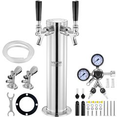 VEVOR Dual Taps Kegerator Tower Kit Kegerator Beer Tower & A-System Keg Coupler