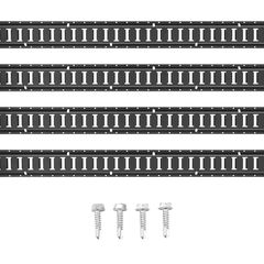 VEVOR E Track Tie Down Rail Kit, 5' Steel Rails, 4 Pack, Secure Cargo & Heavy Loads έως 2000 lbs, Heavy Duty Etrack Rails με βίδες για γκαράζ, φορτηγά, τρέιλερ, δέσιμο μοτοσυκλετών, βάσεις ATV
