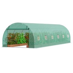 VEVOR Walk-in Tunnel Θερμοκήπιο 29,2x9,7x6,5ft γαλβανισμένο πλαίσιο PE Κάλυμμα πράσινο