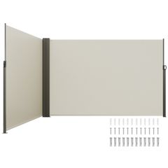Πτυσσόμενη πλαϊνή τέντα VEVOR, 79''x 236'' Outdoor Privacy Screen, 180g Polyester-proof retractable Patio Screen, UV 30+ Room Divider Windscreen για Αίθριο, Πίσω αυλή, Μπαλκόνι, Μπεζ