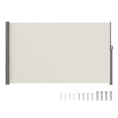 Πτυσσόμενη πλαϊνή τέντα VEVOR, 63''x 118'' Outdoor Privacy Screen, 180g Polyester-proof retractable Patio Screen, UV 30+ Room Divider Windscreen για Αίθριο, Πίσω αυλή, Μπαλκόνι, Μπεζ