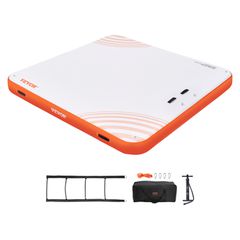 VEVOR Φουσκωτή Πλωτή Αποβάθρα 10x10FT Πλατφόρμα φουσκωτής αποβάθρας με σκάλα