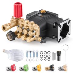 VEVOR αντλία πλύσης πίεσης 3/4" Άξονας Horizontal Triplex Plunger 3300 PSI 2,5GPM