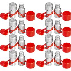 VEVOR Skid Steer Hydraulic Quick Connect 1/2\" Body Hydraulic Coupler 1/2\" NPT Hydraulic Coupling Quick Connect 8 Pairs Hydraulic Quick Coupler 27,6 MPa (ISO 16028) (8 Pairs)