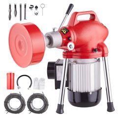 Μηχανή καθαρισμού αποχέτευσης VEVOR 120FT x 5/8In 370W Sectional Snake Auger Manual Feed