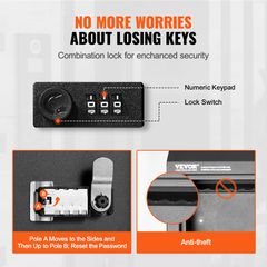 VEVOR Through The Door Key Drop Box Mailbox with Combination Lock Black-thumb-4