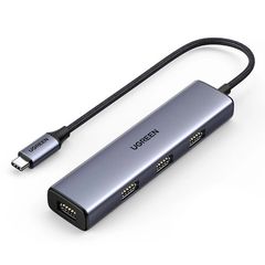 USB-C Hub Ugreen CM473, 4 x USB-A 3.0, 0.2m, Grey Retail