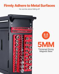 VEVOR Magnetic Socket Organizer Set 3PCS Magnetic Socket Trays Red for SAE-thumb-2