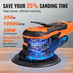 VEVOR Random Orbital Sander 6'' Palm Sander 10 PCS Sandpapers 6 Variable Speed-thumb-2