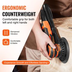 VEVOR Random Orbital Sander 6'' Palm Sander 10 PCS Sandpapers 6 Variable Speed-thumb-3