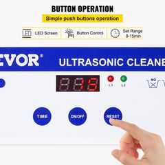 VEVOR 0.8L Ultrasonic Cleaners Ψηφιακός θερμαντήρας χρονοδιακόπτης για καθαρισμό κοσμημάτων Καθαρισμός γυαλιών 35W από ανοξείδωτο χάλυβα για επαγγελματική προσωπική οικιακή χρήση-thumb-3