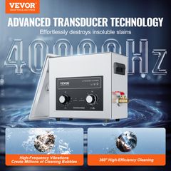 VEVOR 6L Ultrasonic Cleaner με Heater Timer & Basket Digital Sonic Machine-thumb-1