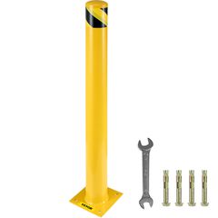 VEVOR Safety Bollard 42"x4.5" Safety Barrier Bollard 4-1/2" OD 42" Height Yellow Powder Coat Pipe Steel Barrier with 4 Free Bolts Anchor for Sensible Area Area