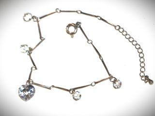 Αλυσίδα ποδιού Stainless steel 28cm με κρυστάλλους και zirgon από κλείσιμο καταστήματος RQ041