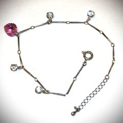 Αλυσίδα ποδιού Stainless steel 28cm με κρυστάλλους και zirgon από κλείσιμο καταστήματος RQ044