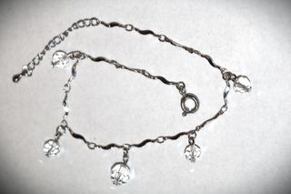 Αλυσίδα ποδιού Stainless steel 28cm με κρυστάλλους και zirgon από κλείσιμο καταστήματος RQ048