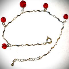 Αλυσίδα ποδιού Stainless steel 28cm με κρυστάλλους και zirgon από κλείσιμο καταστήματος RQ049