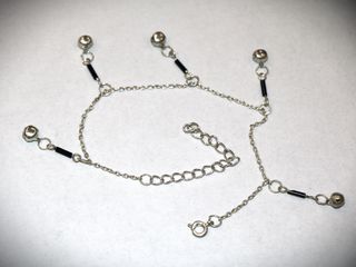 Αλυσίδα ποδιού Stainless steel 28cm με ημιπολύτιμους λίθους από κλείσιμο καταστήματος RQ053