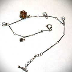 Αλυσίδα ποδιού Stainless steel 27cm με ζιρκόνια  και ημιπολύτιμους λίθους από κλείσιμο καταστήματος RQ055