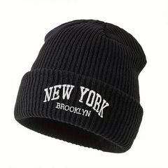 Κεντημένη Μπάνι Νέας Υόρκης Μπρούκλιν - Ελαστικό, Ζεστό & Ελαφρύ Πλεκτό Καπέλο για Έφηβους