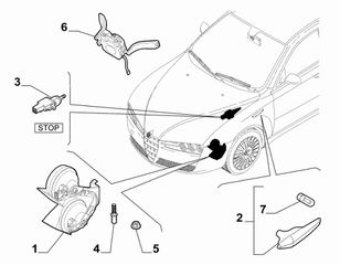 Alfa Romeo Brera 159 SW  Διακόπτης Φλας Φώτων Φλασιέρα Καινούργια Γνήσια- 156072220-thumb-6