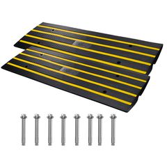 VEVOR Curb Ramp Rubber Driveway Ramp 2 Pack 2,6" Rise 15T Load Threshold Ramp