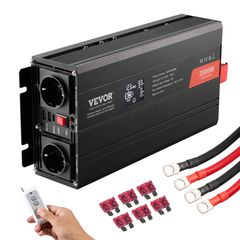 VEVOR Pure Sine Wave Power Inverter 2000W DC12V to AC230V LCD Τηλεχειριστήριο CE
